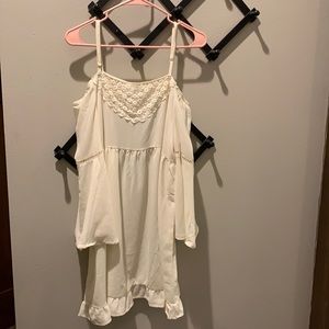 Cream off the shoulder dress